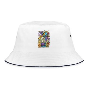 World of Madness - Bucket Hat - Weiß/Navy - Vorne