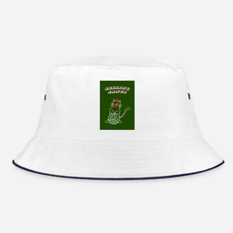 Cat Feeling Fancy - Bucket Hat - white/navy