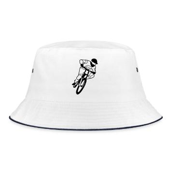 biker - Bucket Hat - white/navy - Front