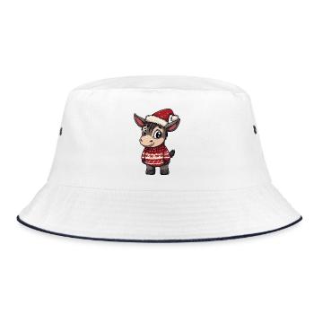 Esel Weihnachten Xmas - Bucket Hat - Weiß/Navy - Vorne