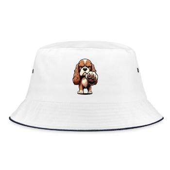 Cocker Spaniel Cocker Dog Cocker Spaniel Owner - Bucket Hat - white/navy - Front