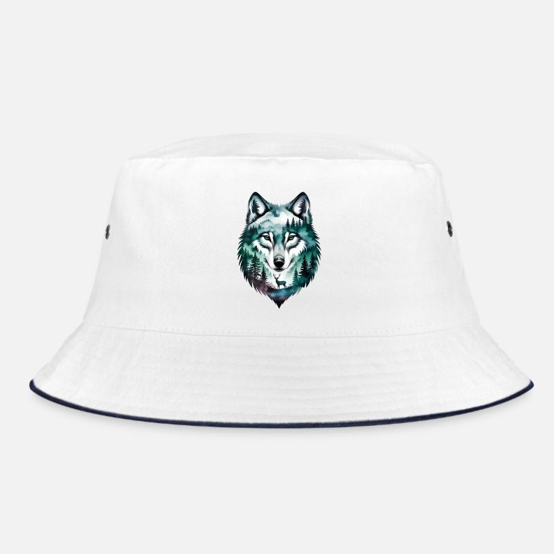 Wolf-Silhouette – Motivations-Wolf-Logo Bucket Hat