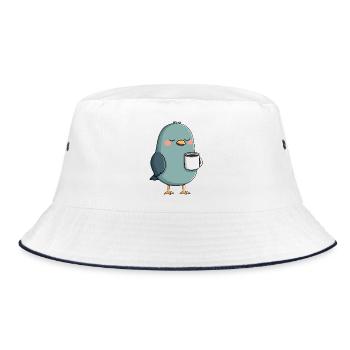 Oiseau en coupe sarcelle Matin calme - Bob - blanc/marine - Devant