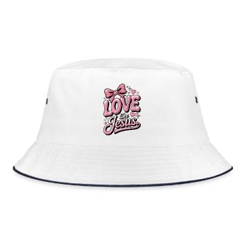 love like jesus - Bucket Hat - white/navy - Front