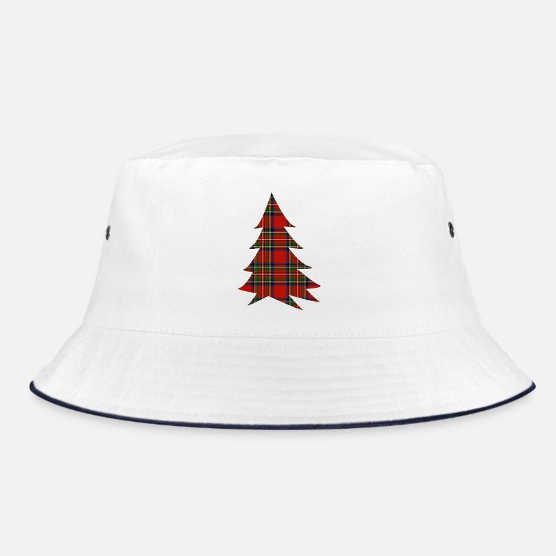 Scottish Red Tartan Tree Bucket Hat
