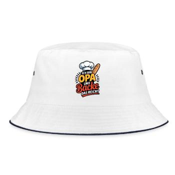 I'm Grandpa and Cheek – That's Enough - Bucket Hat - white/navy - Front