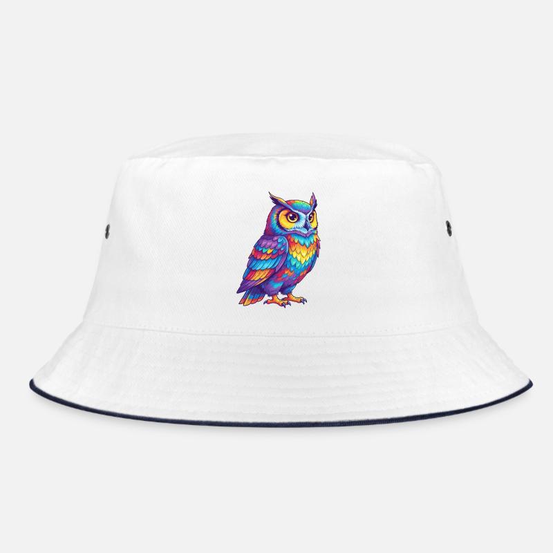 Bunte Eulen-Regenbogen-Pop-Art-Aquarell Bucket Hat
