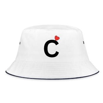 c - Bucket Hat - white/navy - Front