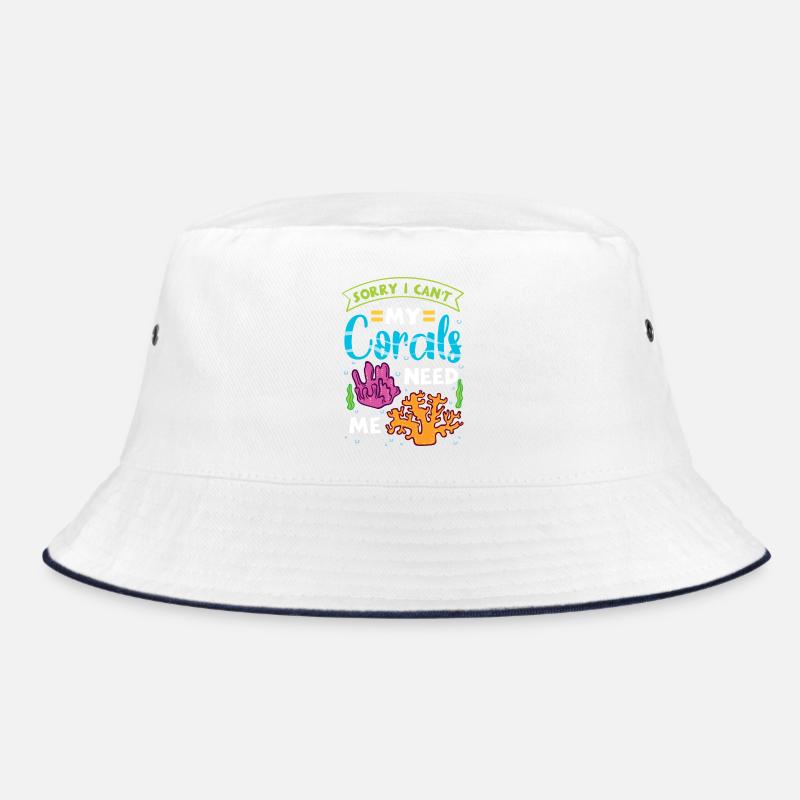 Sorry I Can't My Corals Need Me Reef Design Bucket Hat