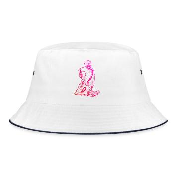 Purist Floorball Theme - Bucket Hat - white/navy - Front