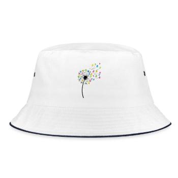 Colorful Bears in the Wind of the Dandelion - Bucket Hat - white/navy - Front