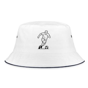 Joueur de football, tir et porteur de buts - Bob - blanc/marine - Devant