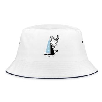 Modern Sailing Yacht Regatta Course Sailboat Yacht - Bucket Hat - white/navy - Front