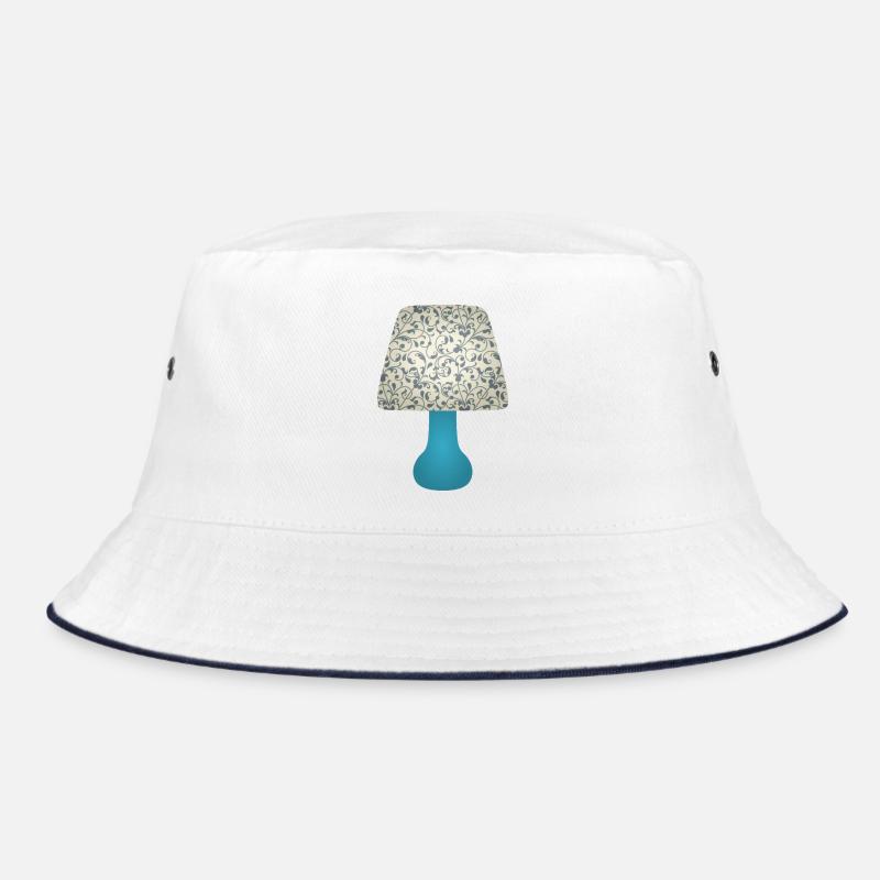 Blue Floral Scroll Lamp Shade Bucket Hat