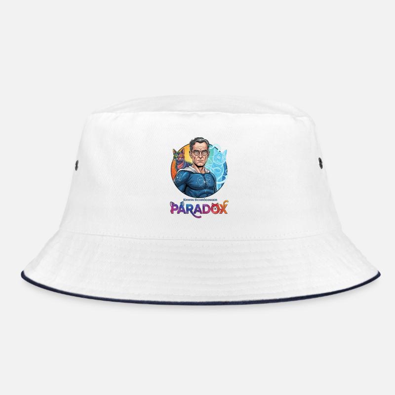 Cosmo-Schrödinger-Paradoxon - Bucket Hat - Weiß/Navy