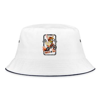 Wild & Six Fennek Motocross - Bucket Hat - white/navy - Front