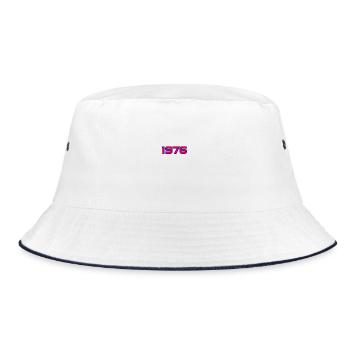 1976 Retro Neon Glitch - Bucket Hat - white/navy - Front