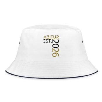 Abitur 2026 - Bucket Hat - Weiß/Navy - Vorne