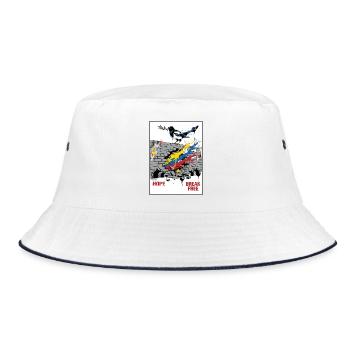 Hope Break Free Colombia Street Art - Bucket Hat - white/navy - Front