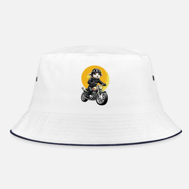 Motorcycle sheep in leather look Bucket Hat