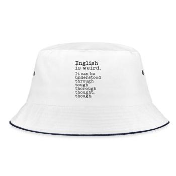 English is weird - Bucket Hat - white/navy - Front