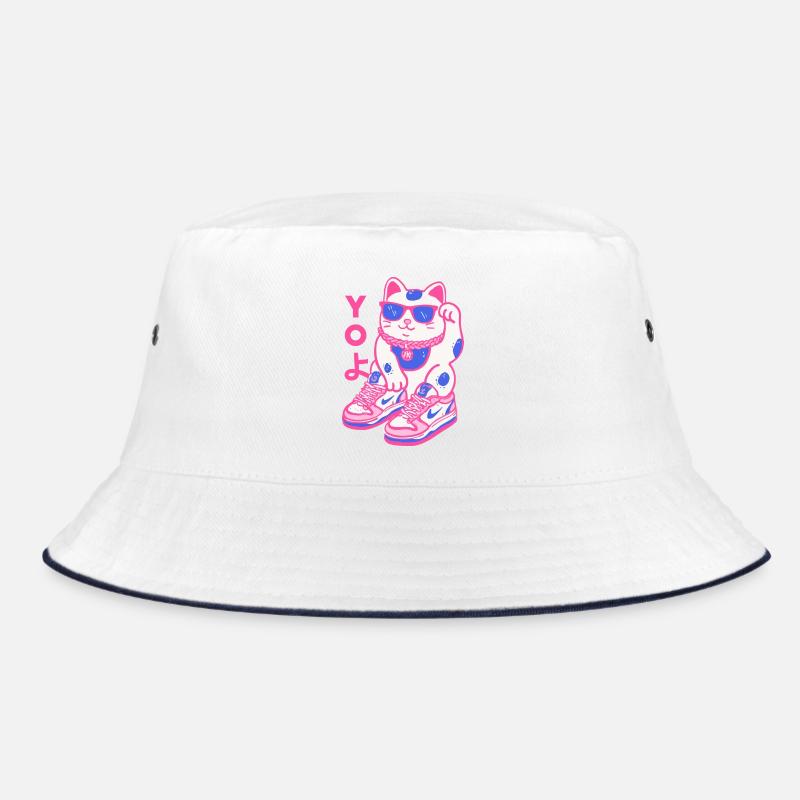 Neon Maneki Sneaker Katze Bucket Hat