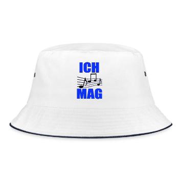 I like music Blue note layout - Bucket Hat - white/navy - Front