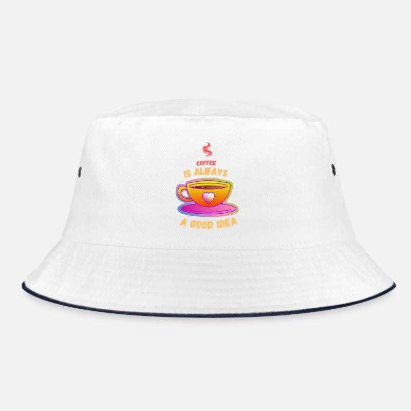 Coffee Is Always A Good Idea - Bucket Hat - white/navy