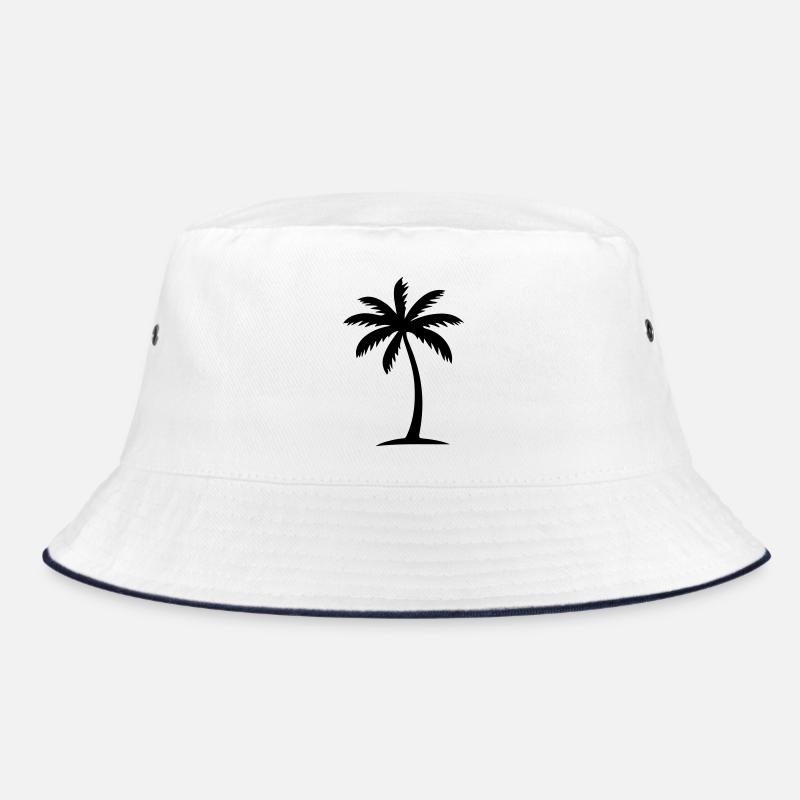 Palme Symbol - Bucket Hat - Weiß/Navy