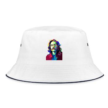 Musicien de batterie Pop Art - Bob - blanc/marine - Devant