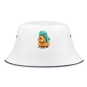 Capybara avec du tissu - Bob - blanc/marine - Devant