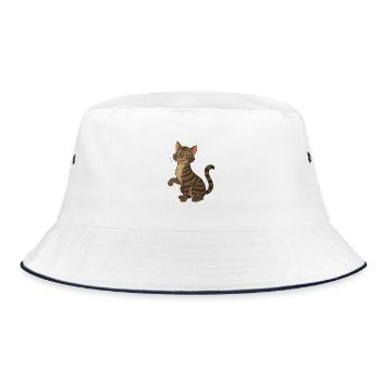 Chat tigré espiègle - Bob - blanc/marine - Devant