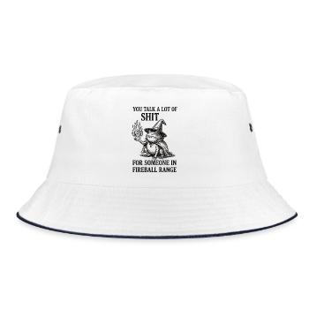Fireball Range – Funny Frog Magician RPG - Bucket Hat - white/navy - Front