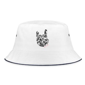 Bleed For The Riff B/W - Bucket Hat - white/navy - Front
