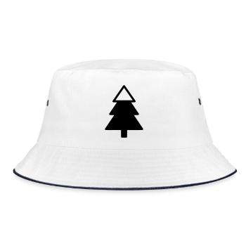 Fir Tree Forest Silhouette - Bucket Hat - white/navy - Front