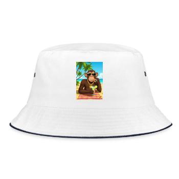 Fête de plage des singes tropicaux - Bob - blanc/marine - Devant