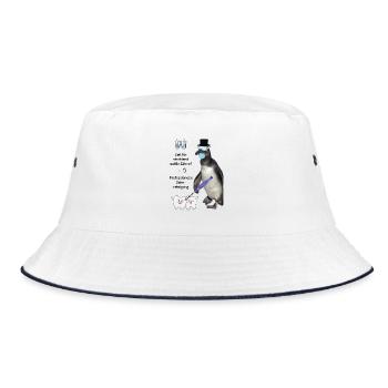Teeth cleaning, funny decoration waiting room, practice - Bucket Hat - white/navy - Front