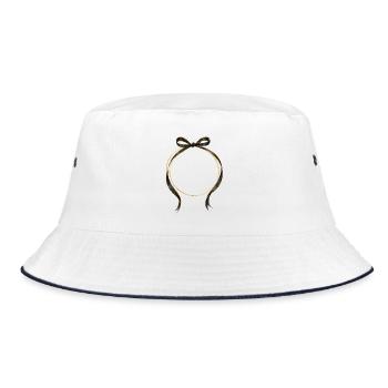 Circle Bow Black Gold Personalizable - Bucket Hat - white/navy - Front