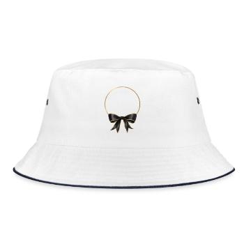 Circle Bow Black Gold - Bucket Hat - white/navy - Front