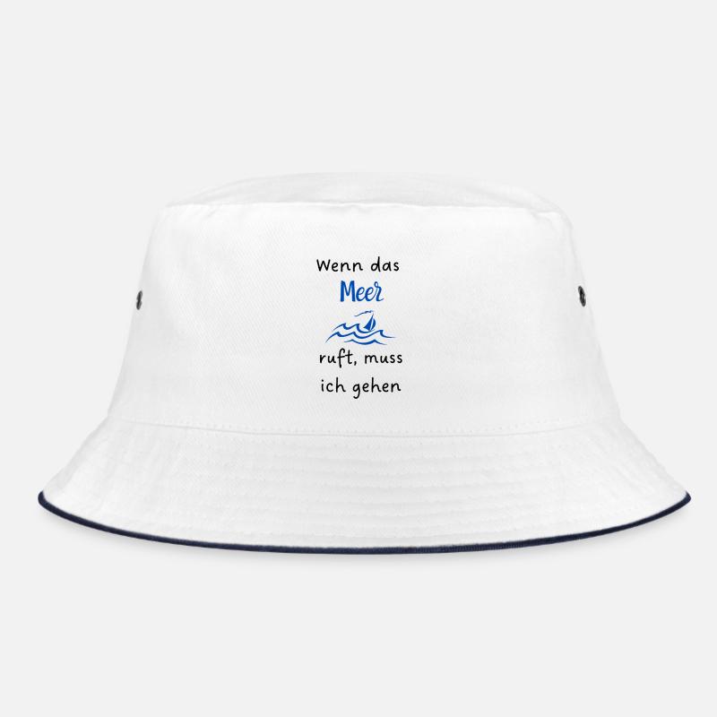 Wenn_das_Meer ruft - Bucket Hat - Weiß/Navy