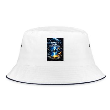 Gravity Has No Vacation - Bucket Hat - white/navy - Front