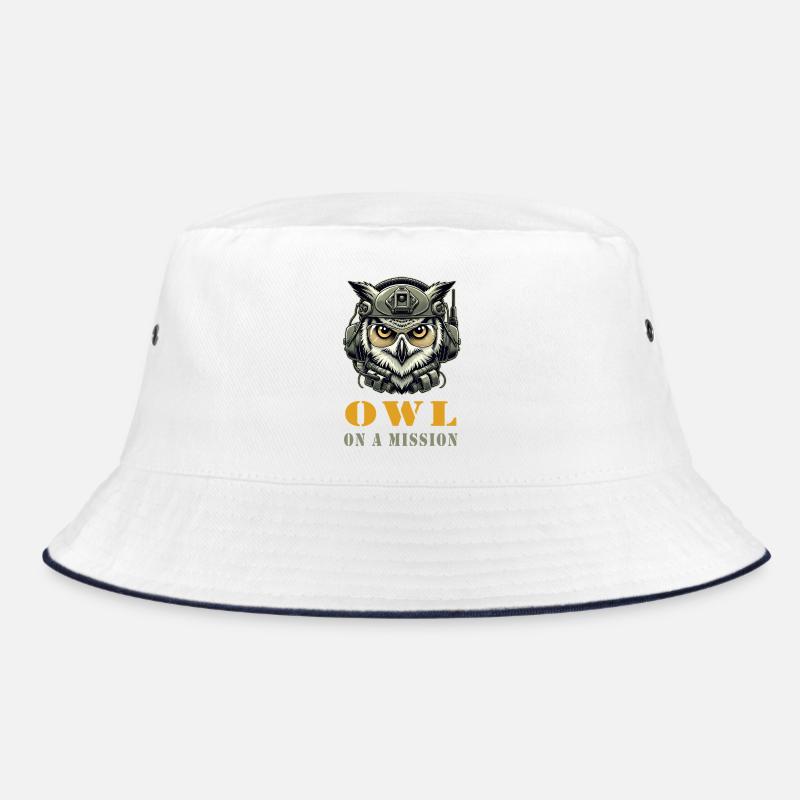 Owl on a mission Bucket Hat