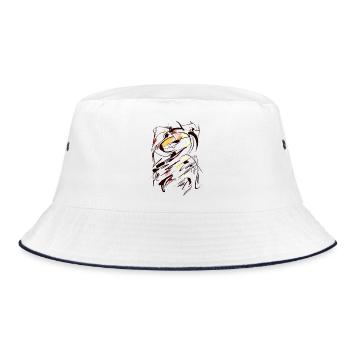 Abstract - Bucket Hat - white/navy - Front