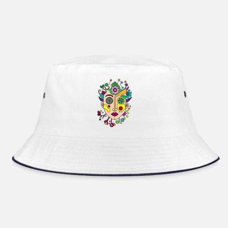 Kaleidoscopic split face Bucket Hat
