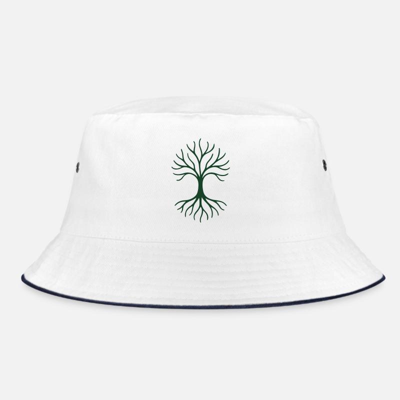 Baum des Lebens – Gaia - Bucket Hat - Weiß/Navy
