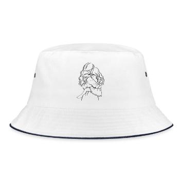 Mother and Daugther - Black Stencil - Bucket Hat - white/navy - Front