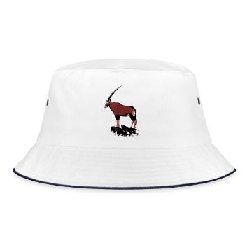 Oryx auf Felsen - Bucket Hat - Weiß/Navy - Vorne
