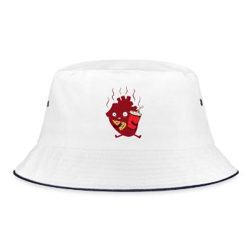 Joyful Heart Pizza & Sip - Bucket Hat - Weiß/Navy - Vorne