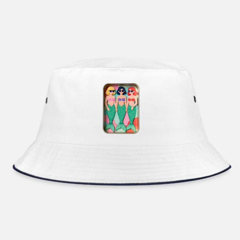 Three mermaids in a tin Bucket Hat