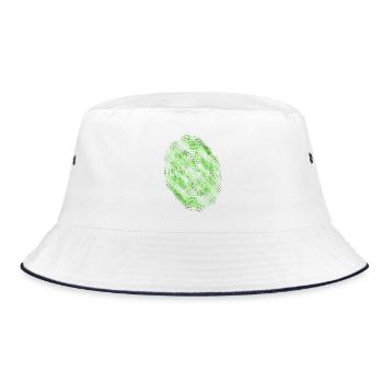 Green spiral print - Bucket Hat - white/navy - Front